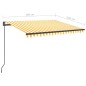 vidaXL Markise Manuell Einziehbar mit LED 3x2,5 m Gelb und Weiß