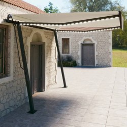 Automatische Markise mit LED & Windsensor 4x3 m Cremeweiß