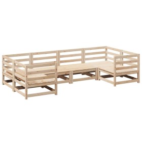 vidaXL 6-tlg. Garten-Sofagarnitur Massivholz Kiefer