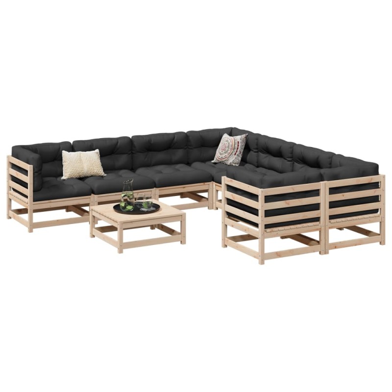 vidaXL 9-tlg. Garten-Sofagarnitur Massivholz Kiefer vidaXL 9-tlg. Garten-Sofagarnitur Massivholz Kiefer