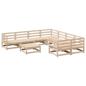 vidaXL 9-tlg. Garten-Sofagarnitur Massivholz Kiefer