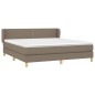 vidaXL Boxspringbett mit Matratze Taupe 180x200 cm Stoff vidaXL Boxspringbett mit Matratze Taupe 180x200 cm Stoff