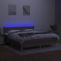 vidaXL Boxspringbett mit Matratze & LED Taupe 180x200 cm Stoff vidaXL Boxspringbett mit Matratze & LED Taupe 180x200 cm Stoff