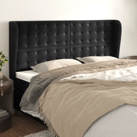 vidaXL Kopfteil mit Ohren Schwarz 183x23x118/128 cm Samt