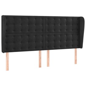 vidaXL Kopfteil mit Ohren Schwarz 183x23x118/128 cm Samt