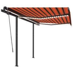 vidaXL Automatische Markise mit LED & Windsensor 3x2,5 m Orange Braun