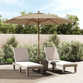 vidaXL Sonnenschirm mit Holzmast Taupe 299x240 cm