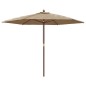 vidaXL Sonnenschirm mit Holzmast Taupe 299x240 cm vidaXL Sonnenschirm mit Holzmast Taupe 299x240 cm