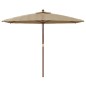 vidaXL Sonnenschirm mit Holzmast Taupe 299x240 cm vidaXL Sonnenschirm mit Holzmast Taupe 299x240 cm