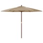 vidaXL Sonnenschirm mit Holzmast Taupe 299x240 cm vidaXL Sonnenschirm mit Holzmast Taupe 299x240 cm