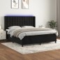 vidaXL Boxspringbett mit Matratze & LED Schwarz 180x200 cm Samt vidaXL Boxspringbett mit Matratze & LED Schwarz 180x200 cm Samt