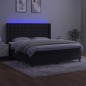 vidaXL Boxspringbett mit Matratze & LED Schwarz 180x200 cm Samt vidaXL Boxspringbett mit Matratze & LED Schwarz 180x200 cm Samt
