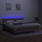 vidaXL Boxspringbett mit Matratze & LED Taupe 180x200 cm Stoff vidaXL Boxspringbett mit Matratze & LED Taupe 180x200 cm Stoff