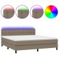 vidaXL Boxspringbett mit Matratze & LED Taupe 180x200 cm Stoff vidaXL Boxspringbett mit Matratze & LED Taupe 180x200 cm Stoff