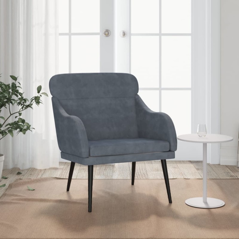 vidaXL Sessel Dunkelgrau 63x76x80 cm Samt vidaXL Sessel Dunkelgrau 63x76x80 cm Samt