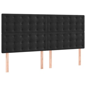 vidaXL Kopfteile 4 Stk. Schwarz 90x5x78/88 cm Samt