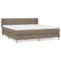 vidaXL Boxspringbett mit Matratze Taupe 180x200 cm Stoff vidaXL Boxspringbett mit Matratze Taupe 180x200 cm Stoff