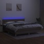 vidaXL Boxspringbett mit Matratze & LED Taupe 180x200 cm Stoff vidaXL Boxspringbett mit Matratze & LED Taupe 180x200 cm Stoff