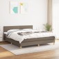 vidaXL Boxspringbett mit Matratze Taupe 180x200 cm Stoff vidaXL Boxspringbett mit Matratze Taupe 180x200 cm Stoff