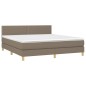 vidaXL Boxspringbett mit Matratze Taupe 180x200 cm Stoff vidaXL Boxspringbett mit Matratze Taupe 180x200 cm Stoff