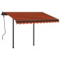 Gelenkarmmarkise Einziehbar mit Pfosten 3x2,5 m Orange Braun Gelenkarmmarkise Einziehbar mit Pfosten 3x2,5 m Orange Braun