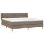 vidaXL Boxspringbett mit Matratze Taupe 180x200 cm Stoff vidaXL Boxspringbett mit Matratze Taupe 180x200 cm Stoff