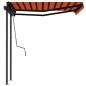 Gelenkarmmarkise Einziehbar mit Pfosten 3x2,5 m Orange Braun Gelenkarmmarkise Einziehbar mit Pfosten 3x2,5 m Orange Braun