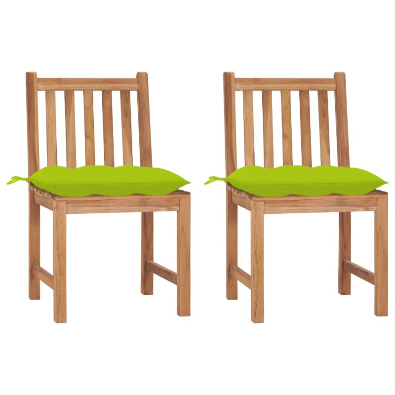 vidaXL Gartenstühle 2 Stk. mit Kissen Massivholz Teak vidaXL Gartenstühle 2 Stk. mit Kissen Massivholz Teak