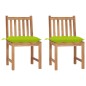 vidaXL Gartenstühle 2 Stk. mit Kissen Massivholz Teak vidaXL Gartenstühle 2 Stk. mit Kissen Massivholz Teak