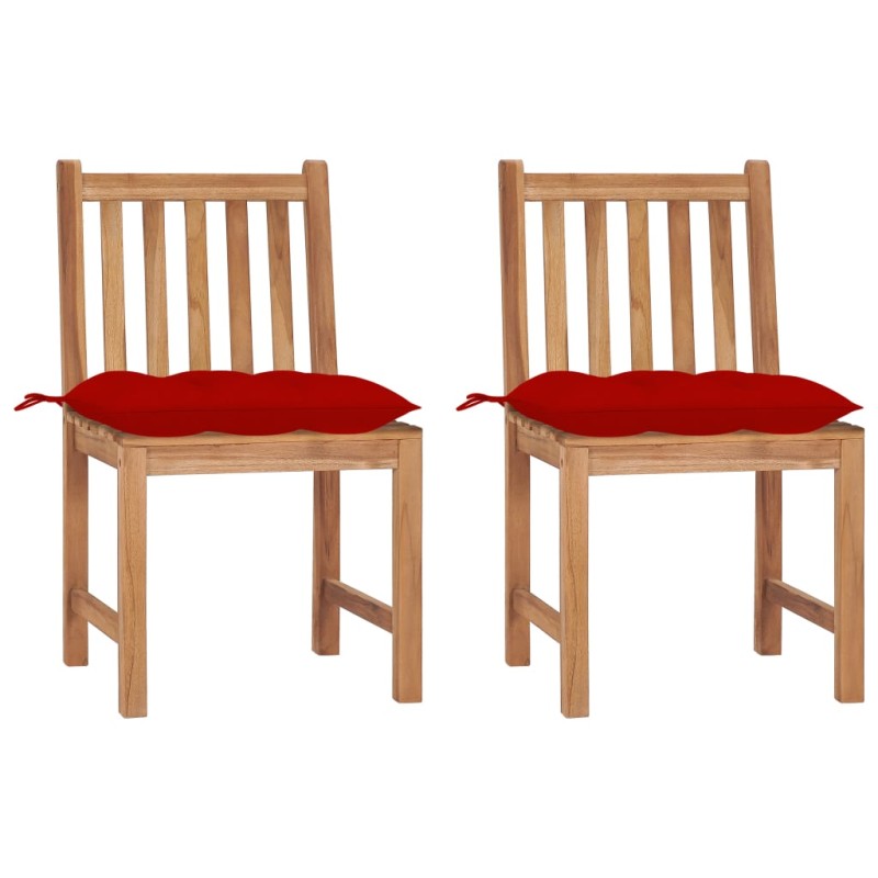 vidaXL Gartenstühle 2 Stk. mit Kissen Massivholz Teak vidaXL Gartenstühle 2 Stk. mit Kissen Massivholz Teak