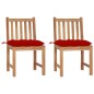 vidaXL Gartenstühle 2 Stk. mit Kissen Massivholz Teak vidaXL Gartenstühle 2 Stk. mit Kissen Massivholz Teak