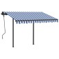 vidaXL Markise Manuell Einziehbar mit LED 3x2,5 m Blau und Weiß vidaXL Markise Manuell Einziehbar mit LED 3x2,5 m Blau und Weiß