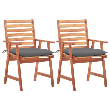 vidaXL Garten-Essstühle 2 Stk. mit Kissen Massivholz Akazie 