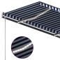 vidaXL Markise Manuell Einziehbar mit LED 3x2,5 m Blau und Weiß vidaXL Markise Manuell Einziehbar mit LED 3x2,5 m Blau und Weiß
