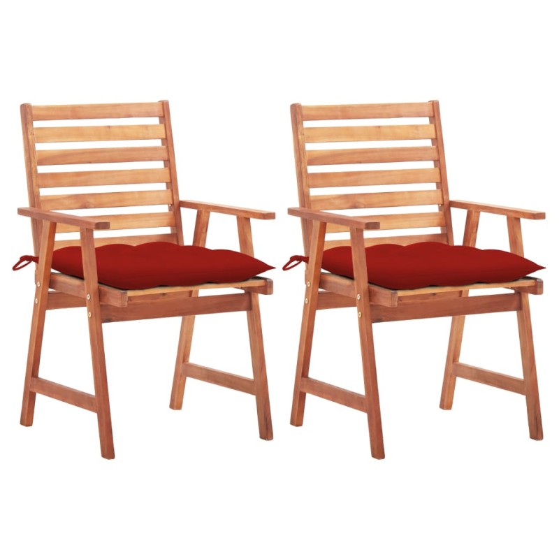 vidaXL Garten-Essstühle 2 Stk. mit Kissen Massivholz Akazie vidaXL Garten-Essstühle 2 Stk. mit Kissen Massivholz Akazie