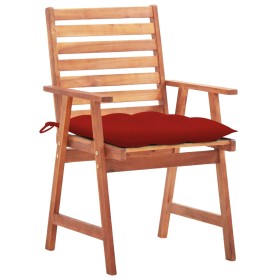 vidaXL Garten-Essstühle 2 Stk. mit Kissen Massivholz Akazie 