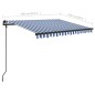 vidaXL Markise Manuell Einziehbar mit LED 3x2,5 m Blau und Weiß vidaXL Markise Manuell Einziehbar mit LED 3x2,5 m Blau und Weiß