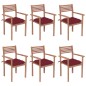 vidaXL Stapelbare Gartenstühle mit Kissen 6 Stk. Massivholz Teak vidaXL Stapelbare Gartenstühle mit Kissen 6 Stk. Massivholz Teak