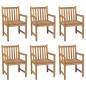 vidaXL Gartenstühle 6 Stk. mit Weinroten Kissen Massivholz Teak vidaXL Gartenstühle 6 Stk. mit Weinroten Kissen Massivholz Teak