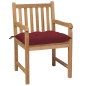 vidaXL Gartenstühle 6 Stk. mit Weinroten Kissen Massivholz Teak vidaXL Gartenstühle 6 Stk. mit Weinroten Kissen Massivholz Teak