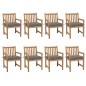 vidaXL Gartenstühle 8 Stk. mit Grauen Kissen Massivholz Teak vidaXL Gartenstühle 8 Stk. mit Grauen Kissen Massivholz Teak