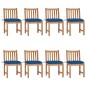 vidaXL Gartenstühle 8 Stk. mit Kissen Massivholz Teak vidaXL Gartenstühle 8 Stk. mit Kissen Massivholz Teak