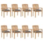 vidaXL Stapelbare Gartenstühle mit Kissen 8 Stk. Massivholz Teak vidaXL Stapelbare Gartenstühle mit Kissen 8 Stk. Massivholz Teak