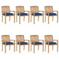 vidaXL Stapelbare Gartenstühle mit Kissen 8 Stk. Massivholz Teak vidaXL Stapelbare Gartenstühle mit Kissen 8 Stk. Massivholz Teak