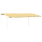 Automatische Markise mit LED & Windsensor 6x3,5 m Gelb Weiß Automatische Markise mit LED & Windsensor 6x3,5 m Gelb Weiß