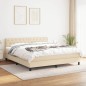 vidaXL Boxspringbett mit Matratze Creme 160x200 cm Stoff vidaXL Boxspringbett mit Matratze Creme 160x200 cm Stoff