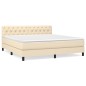 vidaXL Boxspringbett mit Matratze Creme 160x200 cm Stoff vidaXL Boxspringbett mit Matratze Creme 160x200 cm Stoff