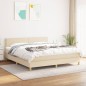 vidaXL Boxspringbett mit Matratze Creme 180x200 cm Stoff vidaXL Boxspringbett mit Matratze Creme 180x200 cm Stoff