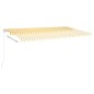 Automatische Markise mit LED & Windsensor 6x3,5 m Gelb Weiß Automatische Markise mit LED & Windsensor 6x3,5 m Gelb Weiß