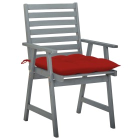 vidaXL Garten-Essstühle mit Kissen 2 Stk. Massivholz Akazie 